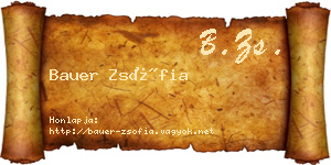 Bauer Zsófia névjegykártya